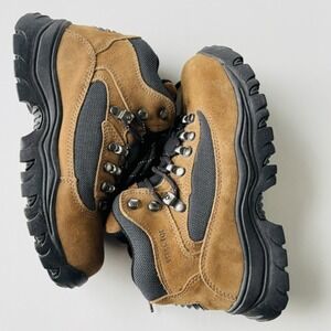 Women's Brahma Brown Suede Steel Toe Lace Up Work Boots Size 6